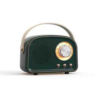 DW21 Vintage Radio BT Speaker Support TF Card/U Disk to Play(Dark Green)