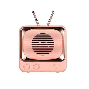 DW02 TV Shaped Retro BT Speaker Support  TF Card FM(Pink)