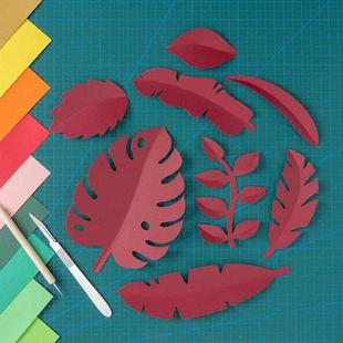 Paper-cut Leaf Ornaments Photography Props(Wine Red)