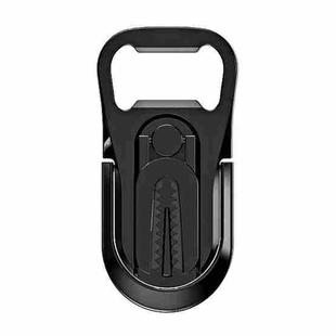 Multifunction Car Air Vent Phone Holder Finger Ring Phone Bracket Bottle Opener(Black)