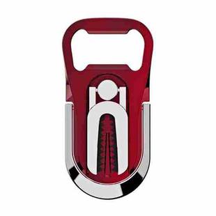 Multifunction Car Air Vent Phone Holder Finger Ring Phone Bracket Bottle Opener(Red)