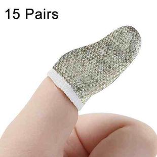 15 Pairs  18 Needles Gaming Finger Glove Anti-sweat and Non-slip Glove,Color: Copper White Trim