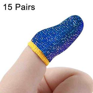 15 Pairs  18 Needles Gaming Finger Glove Anti-sweat and Non-slip Glove,Color: Copper Blue Yellow Trim