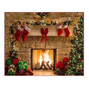 Christmas Layout Fireplace Photography Background Cloth(Yellow)