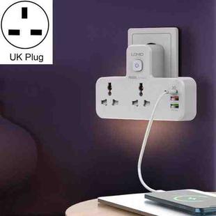 LDNIO SC2311 20W PD+QC 3.0 Multifunctional Home Fast Charging Socket with Night Light, Spec: UK Plug