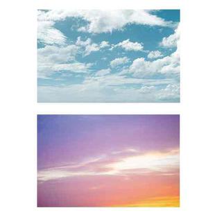 3D Double-Sided Matte Photography Background Paper(Blue Sky+Early Rosy Clouds)