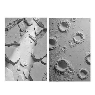 3D Double-Sided Matte Photography Background Paper(Broken Plaster+Lunar Surface)