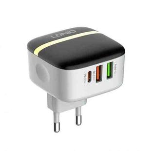 LDNIO A3513Q 32W QC3.0 3 USB Ports Phone Adapter EU Plug with Type-C Cable