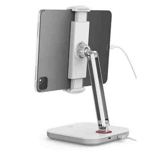 SSKY X38 Desktop Phone Tablet Stand Folding Online Classes Support, Style: Single Arm Charging Version (White)