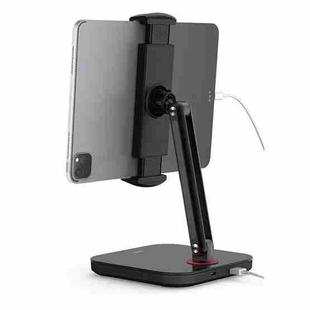 SSKY X38 Desktop Phone Tablet Stand Folding Online Classes Support, Style: Single Arm Charging Version (Black)