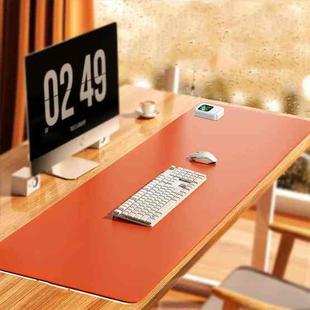 7-speed Temperature Control Leather Heated Mouse Pad Hand Warmer Desk Pad,CN Plug 90 x 40cm Brown