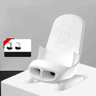 15W Chair Phone Wireless Charger Phone Charging Stand,Spec: Magnetic Charging White