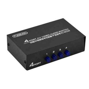 FJGEAR FJ-401AV Lotus Head Interface 4-way AV Audio and Video Switcher(Black)