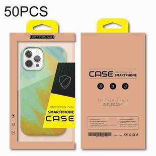 50 PCS Kraft Paper Phone Case Packaging Box  L Inner Tray   6.1-6.7 Inch(Yellow)