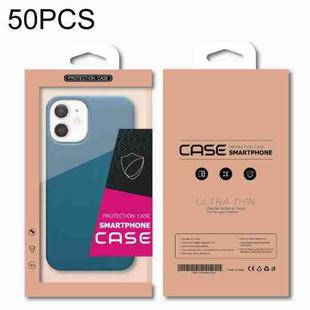 50 PCS Kraft Paper Phone Case Packaging Box  L Inner Tray   6.1-6.7 Inch(Rose Red+White)