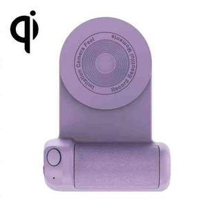 BBC-8 Magnetic Phone Selfie Holder Bluetooth Photo Stabilizer Holder,Spec: Wireless Charging Model(Purple)
