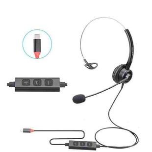 VT200 Single Ear Telephone Headset Operator Headset With Mic,Spec: Type-C With Answer Key