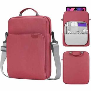 Vertical Laptop Bag Handheld Shoulder Crossbody Bag, Size: 9.7-11 Inch(Wine Red)