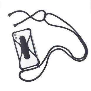 Universal Cell Phone Silicone Lanyard Strap Case With Detachable Neckstrap(Black)