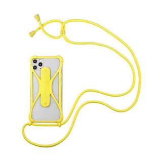 Universal Cell Phone Silicone Lanyard Strap Case With Detachable Neckstrap(Yellow)