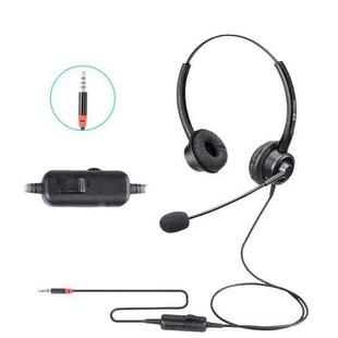VT200D Double Ears Telephone Headset Operator Headset With Mic,Spec: 3.5mm Single Plug with Tuning
