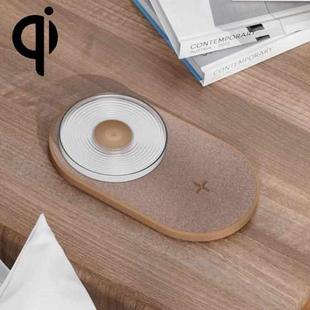 K29T 15W Cell Phone Wireless Charging With Seven-Color Night Light, Color: Woodgrain