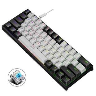 LEAVEN K620 61 Keys Hot Plug-in Glowing Game Wired Mechanical Keyboard, Cable Length: 1.8m, Color: Black White Green Shaft