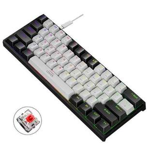 LEAVEN K620 61 Keys Hot Plug-in Glowing Game Wired Mechanical Keyboard, Cable Length: 1.8m, Color: Black White Red Shaft