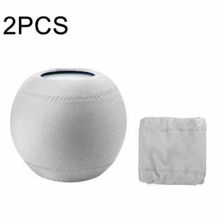 2 PCS For Homepod Mini Smart Speaker Dust Cover Stretch Cloth Audio Protection Cover(Light Gray)