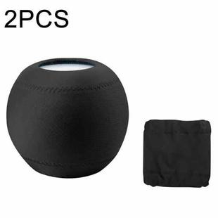 2 PCS For Homepod Mini Smart Speaker Dust Cover Stretch Cloth Audio Protection Cover(Black)