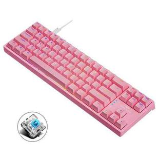 Dark Alien K710 71 Keys Glowing Game Wired Keyboard, Cable Length: 1.8m, Color: Pink Green Shaft 