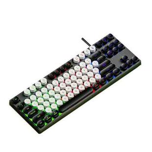 Dark Alien DK100 87 Keys Hot Plug-In Glowing Game Wired Mechanical Keyboard, Cable Length: 1.3m(Black White)