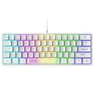 ZIYOULANG K61 62 Keys Game RGB Lighting Notebook Wired Keyboard, Cable Length: 1.5m(White)