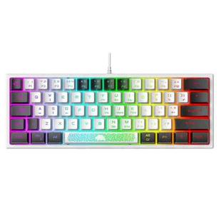 ZIYOULANG K61 62 Keys Game RGB Lighting Notebook Wired Keyboard, Cable Length: 1.5m(White Black)