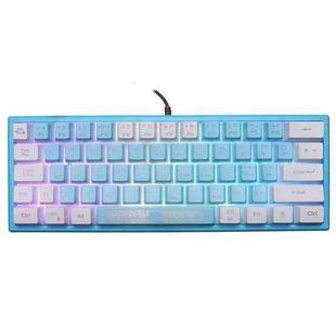 ZIYOULANG K61 62 Keys Game RGB Lighting Notebook Wired Keyboard, Cable Length: 1.5m(Blue White)