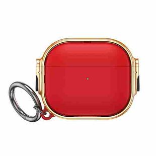 For AirPods Pro Drop-proof Case Split Design Plating Protection Cover(Rose Gold+Red)