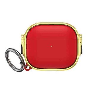 For AirPods Pro Drop-proof Case Split Design Plating Protection Cover(Gold+Red)