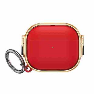 For AirPods 3  Drop-proof Case Split Design Plating Protection Cover(Rose Gold+Red)