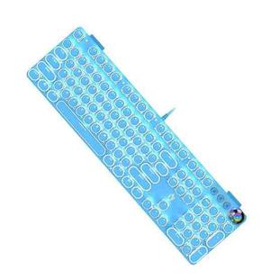 K820 104 Keys Retro Punk Plating Knob Glowing Wired Green Shaft Keyboard, Cable Length: 1.6m, Style: White Light (Blue)