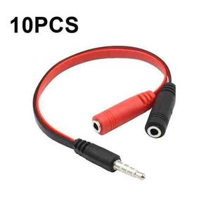 Y-1001 10pcs 20cm 3.5mm Car Audio Computer Headset Microphone 2 In 1 Adapter Cable(Nickel Plated)