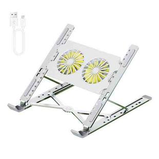 N7 Aluminum Alloy Laptop Stand Foldable Holder Notebook Stand With Fan &Type-C Line 