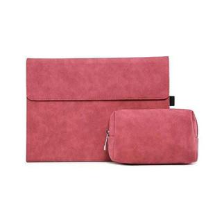 For Microsoft Surface Pro 9 Tablet Protective Case Holder(South African Sheepskin Red Case + Power Supply Bag)
