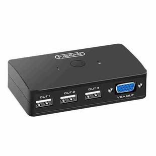 FJGEAR FJ-210UK 2 Ports HD VGA To KVM Switcher With Desktop Controller(Black)