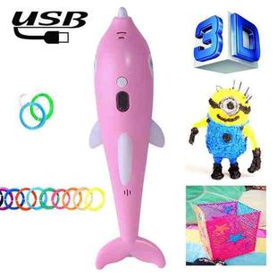 Children 3D Printing Pen Low Temperature Intelligent Screen Display Voice Drawing Pen, Style:, Color: 13 Colors (Pink)