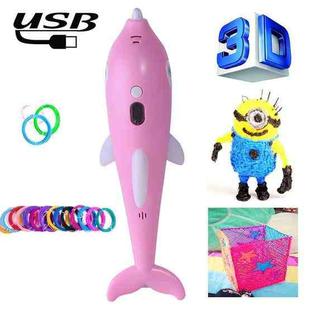 Children 3D Printing Pen Low Temperature Intelligent Screen Display Voice Drawing Pen, Style:, Color: 23 Colors (Pink)