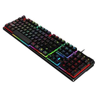 K-Snake K4 104 Keys Glowing Game Wired Mechanical Feel Keyboard, Cable Length: 1.5m, Style: Mixed Light Black Square Key