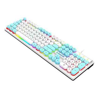 K-Snake K4 104 Keys Glowing Game Wired Mechanical Keyboard, Cable Length: 1.5m, Style: Mixed Light White Blue Punk