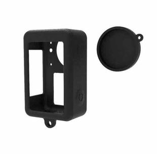 For DJI Osmo Action 3 Silicone Protective Case Lens Cap(Black)
