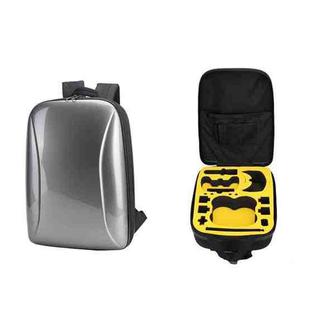 For DJI AVATA  Storage Bag Hard Shell Waterproof Shoulder Bag Backpack(Metal Gray Yellow Inner)