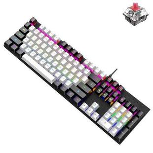 ZIYOU LANG K1 104 Keys Office Punk Glowing Color Matching Wired Keyboard, Cable Length: 1.5m(White Black Red Axis)